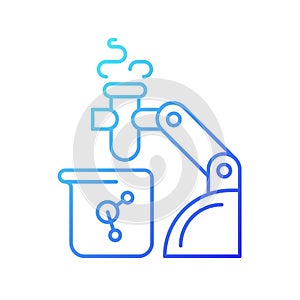 Robotic lab assistance gradient linear vector icon