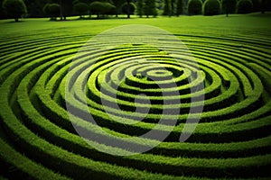 robotic lawn mower grass in a spiral pattern