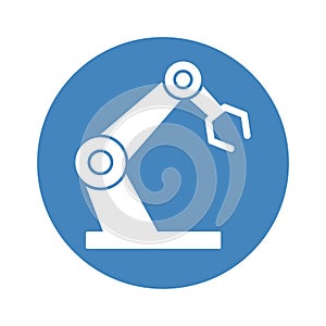 Robotic manufacturing glyph background icon which can easily modify or edit