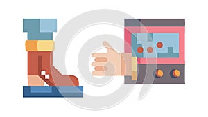 Robotic Manufacturing Process: Industrial Automation Tech, vector design Generative AI