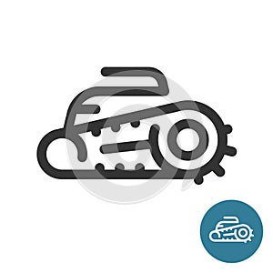 Robotic pool cleaner stylized icon. Automatic cleaning robot for pool service symbol.