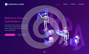 Robotic process automation isometric concept