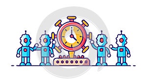 Robotic Process Automation Time Management, AI Efficiency, vector design Generative AI