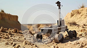 Robotic Rover Exploring Mars-Like Terrain