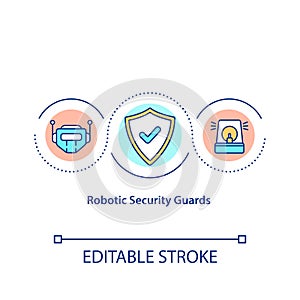 Robotic security guards concept icon