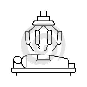 robotic surgery line icon vector illustration