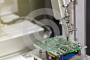 Robotic system for automatic point soldering for printed and assembly electric circuit board PCB at factory