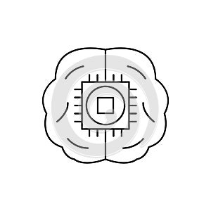 Robotic technology brain chip icon. Element of robotic icon