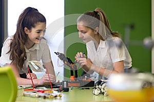 Robotic technology in school photo