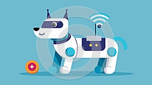 A robotic toy that can be controlled remotely to keep pets entertained and active while their owners are away.. Vector photo