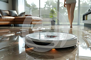 Robotic Vacuum Brings Tomorrowâ€™s Cleaning Today in a Well-Appointed Modernist Living Space