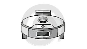 Robotic Vacuum Cleaner Flat Vector Icon