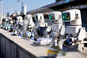 robotic waste collection system close up of autonomous robots c