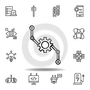 Robotics assembly outline icon. set of robotics illustration icons. signs, symbols can be used for web, logo, mobile app, UI, UX