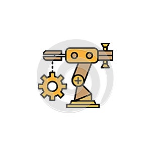 Robotics assembly outline icon. Signs and symbols can be used for web, logo, mobile app, UI, UX on white background