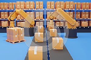 Robotics Automation in Warehouse: Automated robotic arms