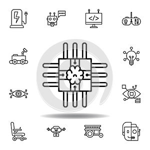 Robotics brain outline icon. set of robotics illustration icons. signs, symbols can be used for web, logo, mobile app, UI, UX