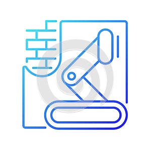 Robotics in concrete works gradient linear vector icon