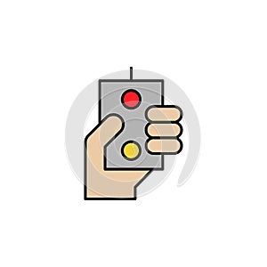 Robotics control robot hand outline icon. Signs and symbols can be used for web, logo, mobile app, UI, UX on white