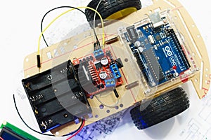 Robotics creation with arduino uno microcontroller