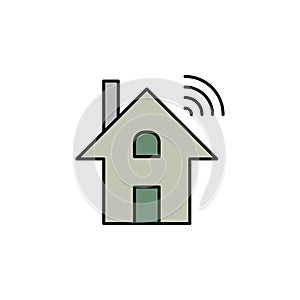 Robotics dominotics home wi-fi outline icon. Signs and symbols can be used for web, logo, mobile app, UI, UX on white