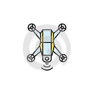 Robotics drone outline icon. Signs and symbols can be used for web, logo, mobile app, UI, UX on white background