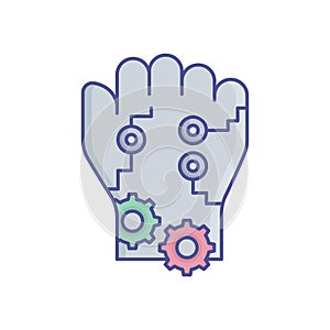 Robotics hand fill vector icon which can easily modify or edit