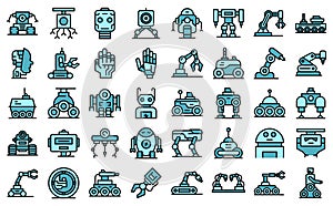 Robotics icons set vector flat