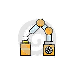 Robotics industrial robot outline icon. Signs and symbols can be used for web, logo, mobile app, UI, UX on white