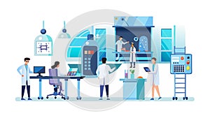 Robotics Lab Scene Vector Illustration, vector design Generative AI
