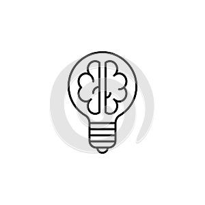 Robotics light bulb brain outline icon. Signs and symbols can be used for web, logo, mobile app, UI, UX