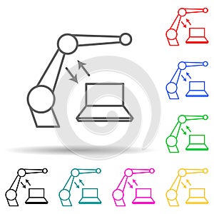 robotics multi color style icon. Simple thin line, outline vector of new technologies icons for ui and ux, website or mobile