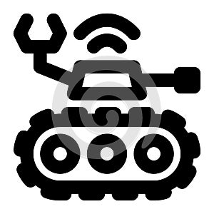 Military Robot, Tank Outline Icon