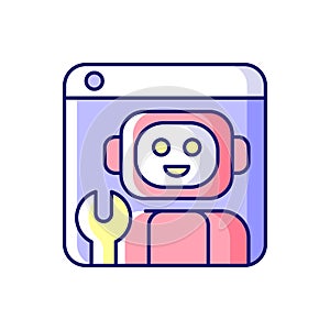 Robotics platforms RGB color icon