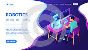 Robotics programming isometric3D landing page.