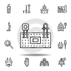 Robotics protoboard outline icon. set of robotics illustration icons. signs, symbols can be used for web, logo, mobile app, UI, UX