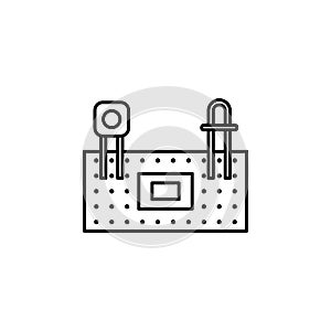 Robotics protoboard outline icon. Signs and symbols can be used for web, logo, mobile app, UI, UX