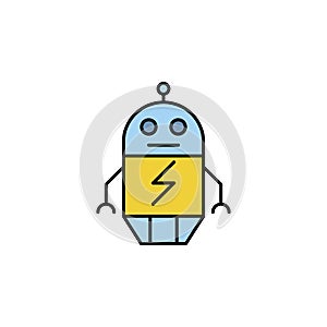 Robotics robot outline icon. Signs and symbols can be used for web, logo, mobile app, UI, UX on white background