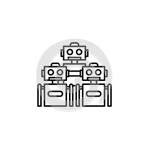 Robotics robots outline icon. Signs and symbols can be used for web, logo, mobile app, UI, UX