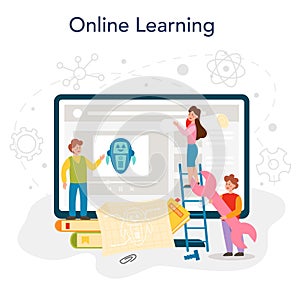 Robotics school subject online service or platform. Robot engineering