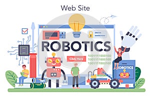 Robotics school subject online service or platform. Robot