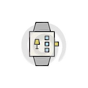 Robotics smartwatch outline icon. Signs and symbols can be used for web, logo, mobile app, UI, UX on white background