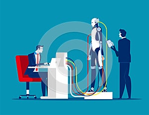 Robotics and technology. Concept business vector illustration, Robot, Technology, Artificial intelligence