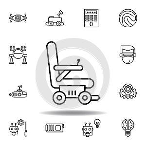 Robotics wheelchair outline icon. set of robotics illustration icons. signs, symbols can be used for web, logo, mobile app, UI, UX