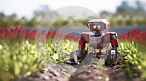 Robots for automated crop maintenance with gathering information about plant health and condition. An agribots working in the