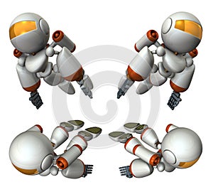 Robots with nacelles on their backs. Fly quickly like a hero.