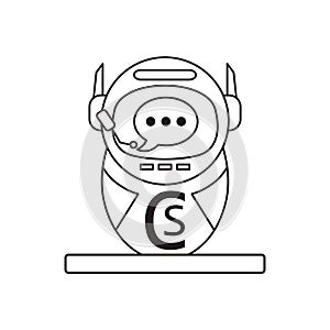 Robots outline vector icon. Thin line black robots icon