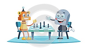 Robots Playing Chess Artificial Intelligence Vector, vector design Generative AI