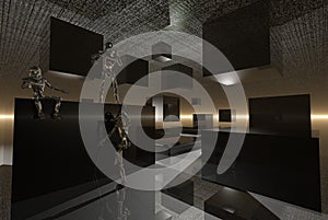 Robots playing in playground