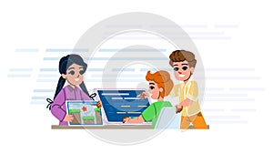 robots programming coding hobby kid vector